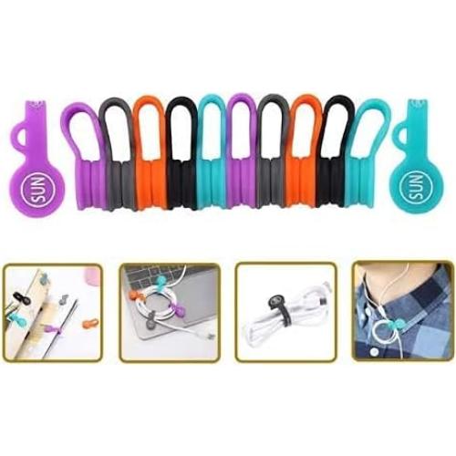 SUNFICON 10 Clips Organizadores de Cables Multicolor