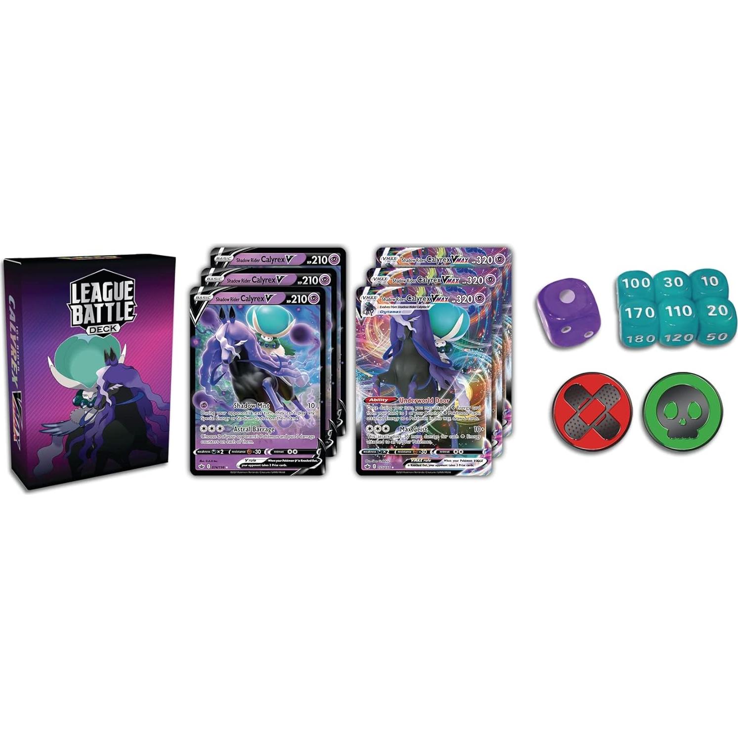 Mazo Pokémon TCG Shadow Rider Calyrex VMAX 60 Cartas Listas