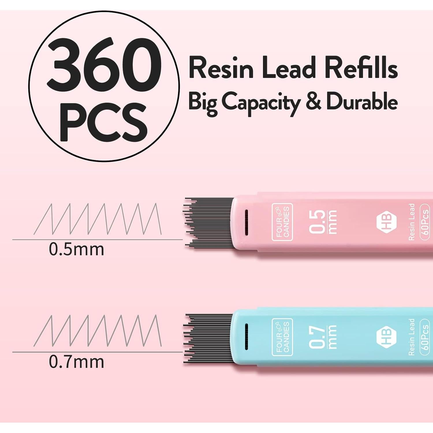 Juego de Lápices Mecánicos Four Candies 6PCS 0.5 y 0.7mm