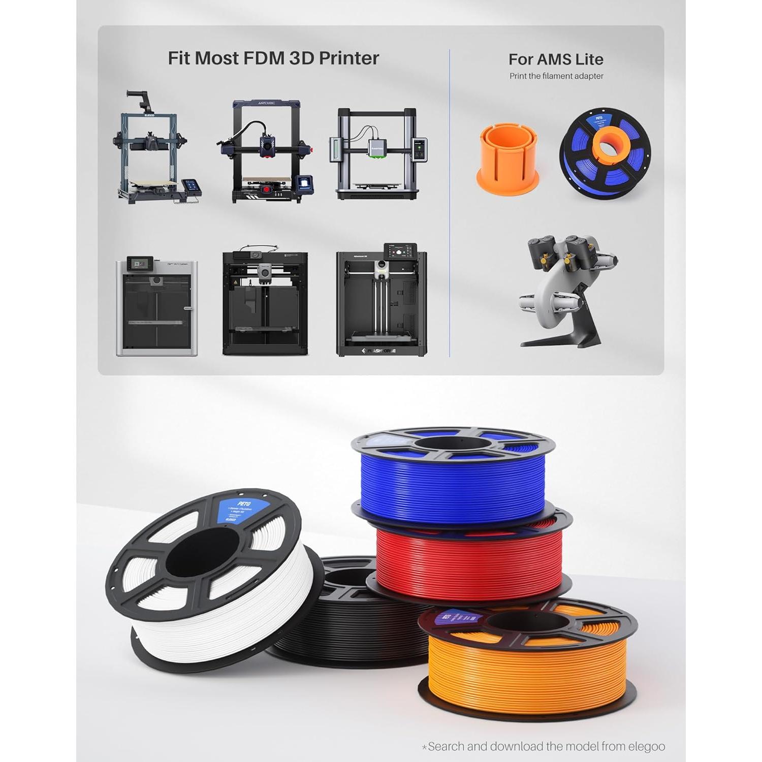 Filamento ELEGOO PETG 1.75mm Azul 1KG para Impresora 3D