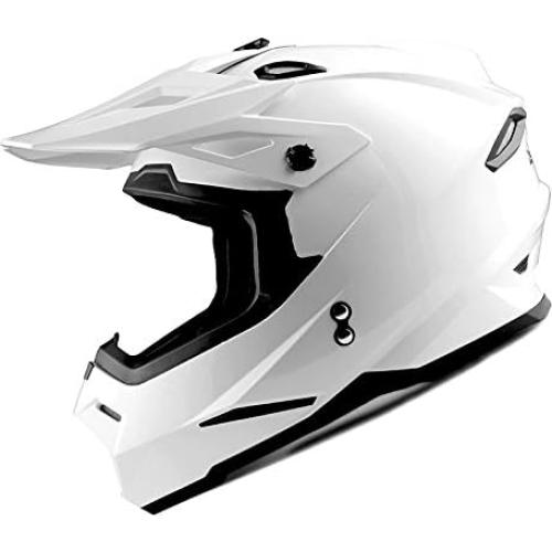 Casco de Motocross Power Gear HF801 Blanco + Gafas + Guantes