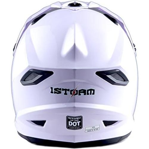 Casco de Motocross Power Gear HF801 Blanco + Gafas + Guantes