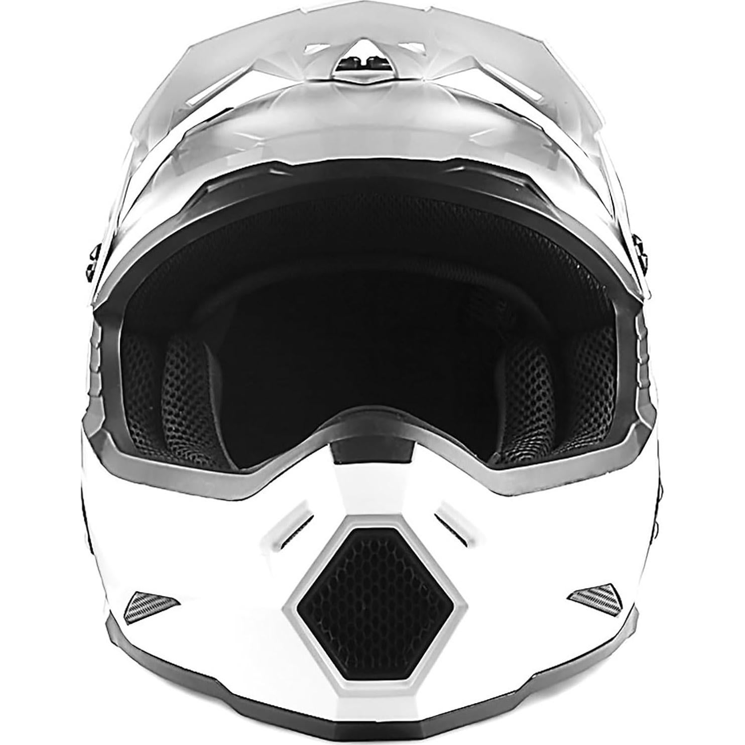 Casco de Motocross 1Storm HF801 Mediano Blanco Brillante