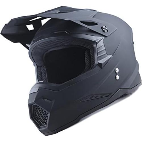 Casco 1Storm MX Adulto XXL + Gafas + Guantes Negro Mate