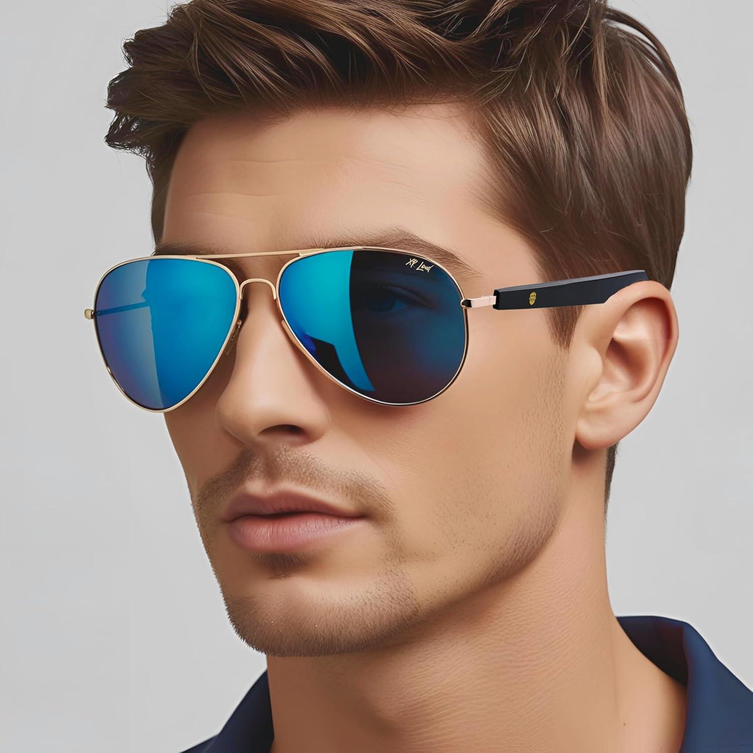 Gafas de sol Bluetooth XR Loud con lentes azul espejo UV400