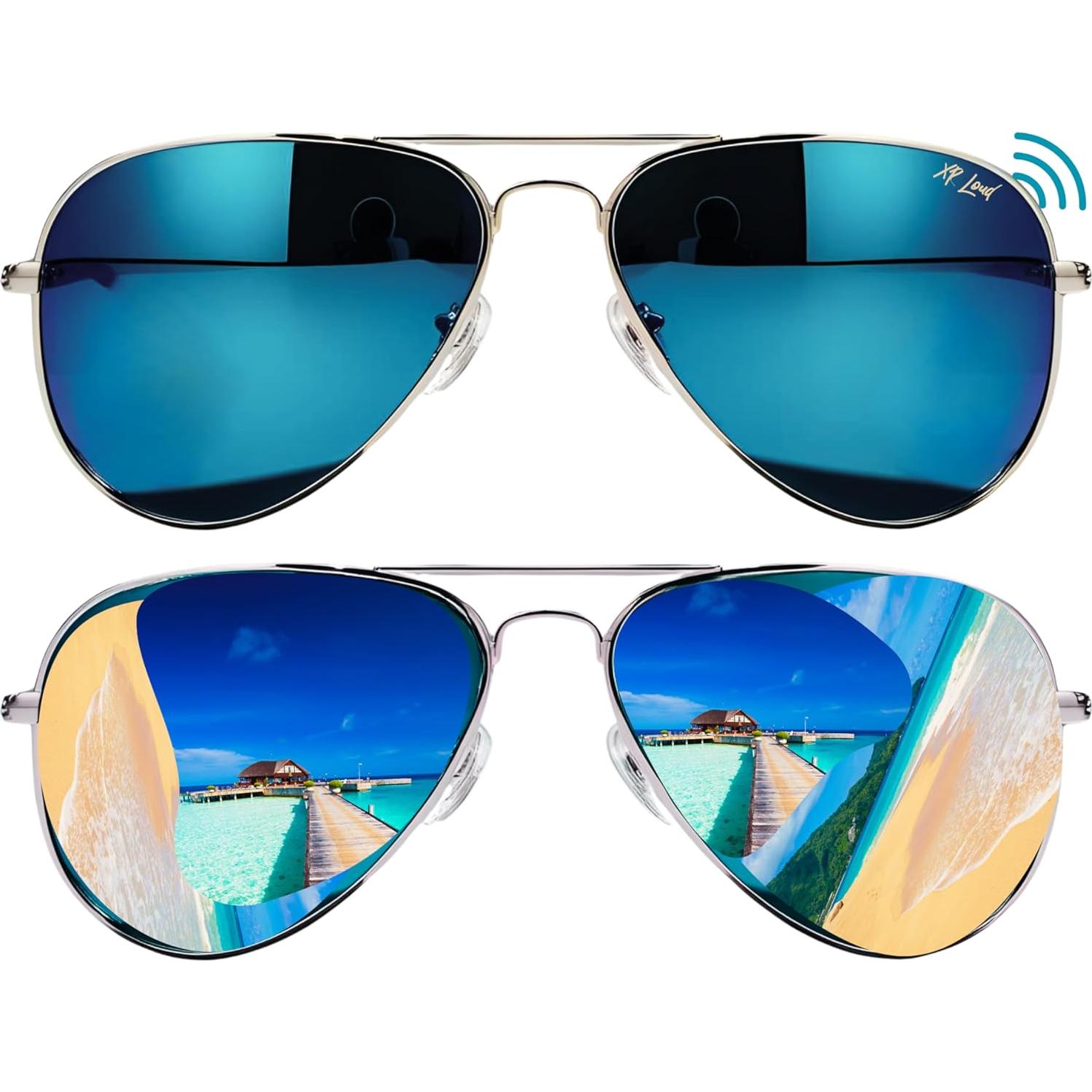 Gafas de sol Bluetooth XR Loud con lentes azul espejo UV400
