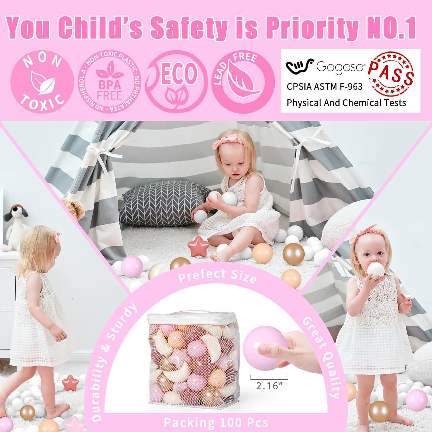 Bolas de Piscina GOGOSO 100pcs Estrellas y Lunas