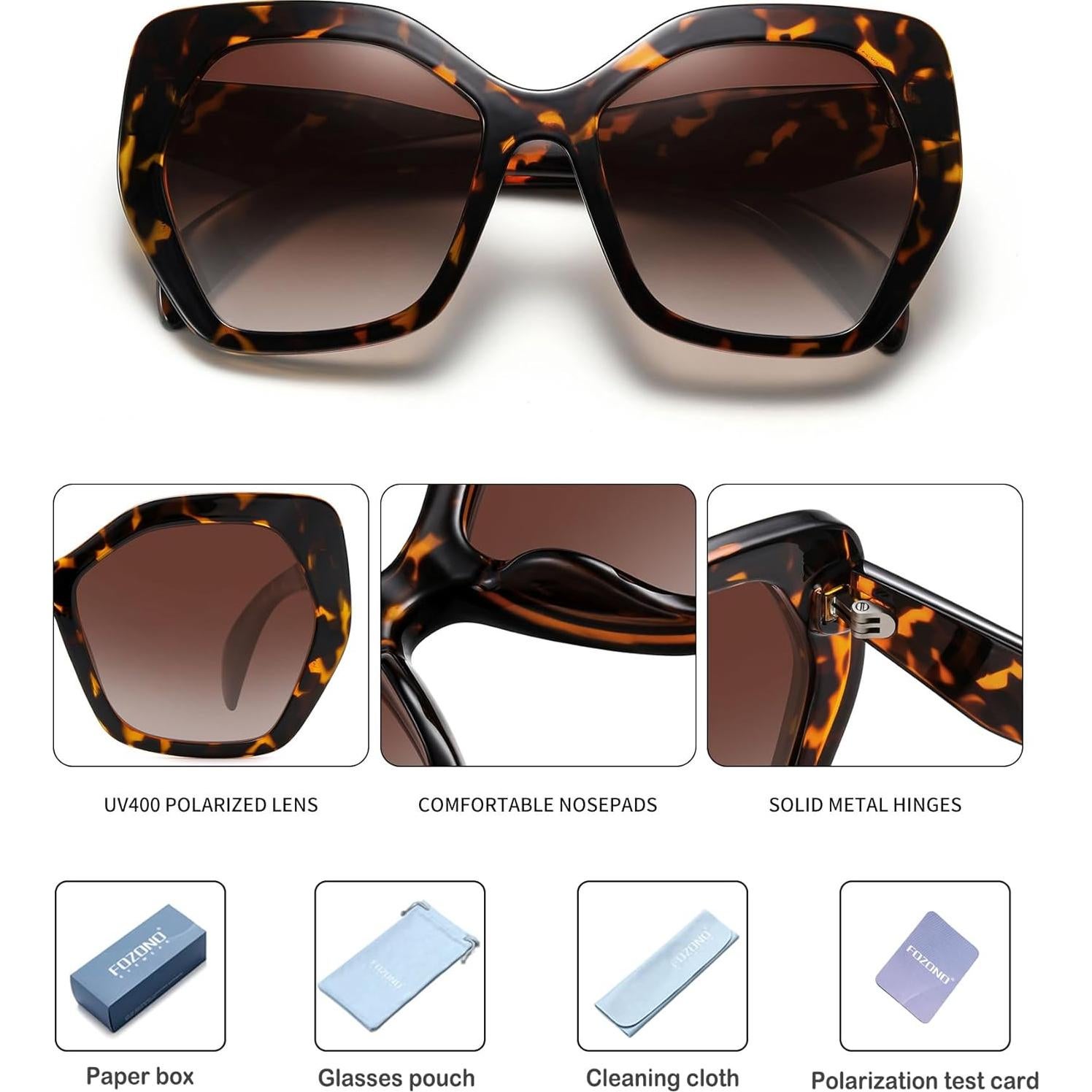 Gafas de sol polarizadas FZN802 UV400 estilo mariposa