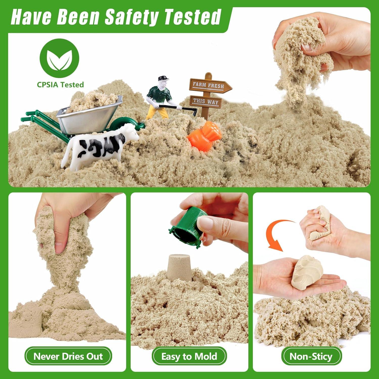 Caja Sensorial de Granja Aliex con 1kg de Arena y Camiones