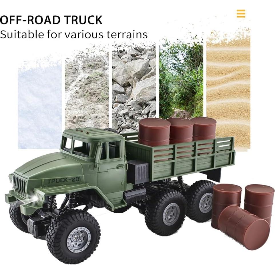 Camión Militar RC GoolRC 1:16 6WD Todo Terreno LED