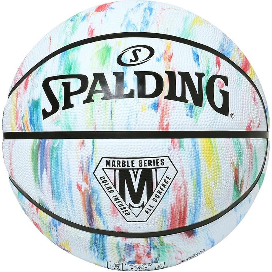 Balón de Baloncesto Spalding Mármol No. 7 Goma Arcoíris