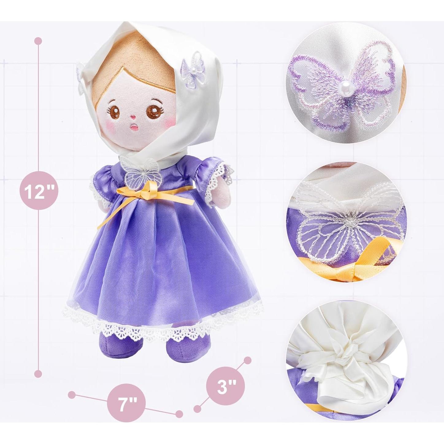 Muñeca Suave OUOZZZ 30 cm Morada para Niñas - Regalo Ramadán