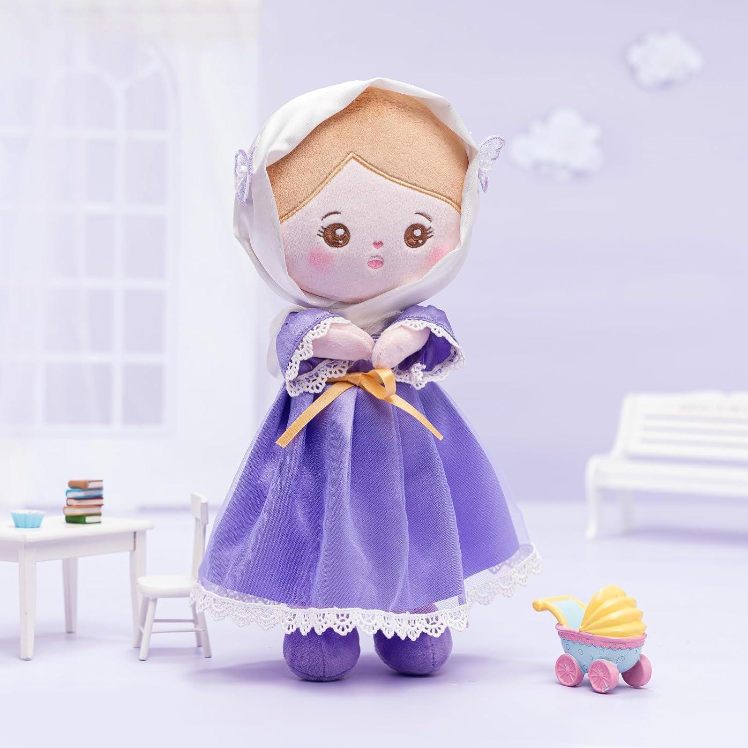 Muñeca Suave OUOZZZ 30 cm Morada para Niñas - Regalo Ramadán