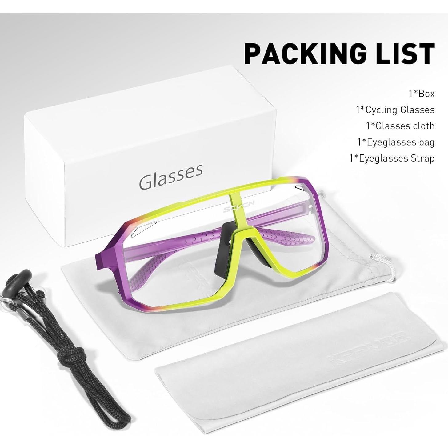 Gafas de Ciclismo SCVCN Fotoquímicas UV400 Amarillo Púrpura