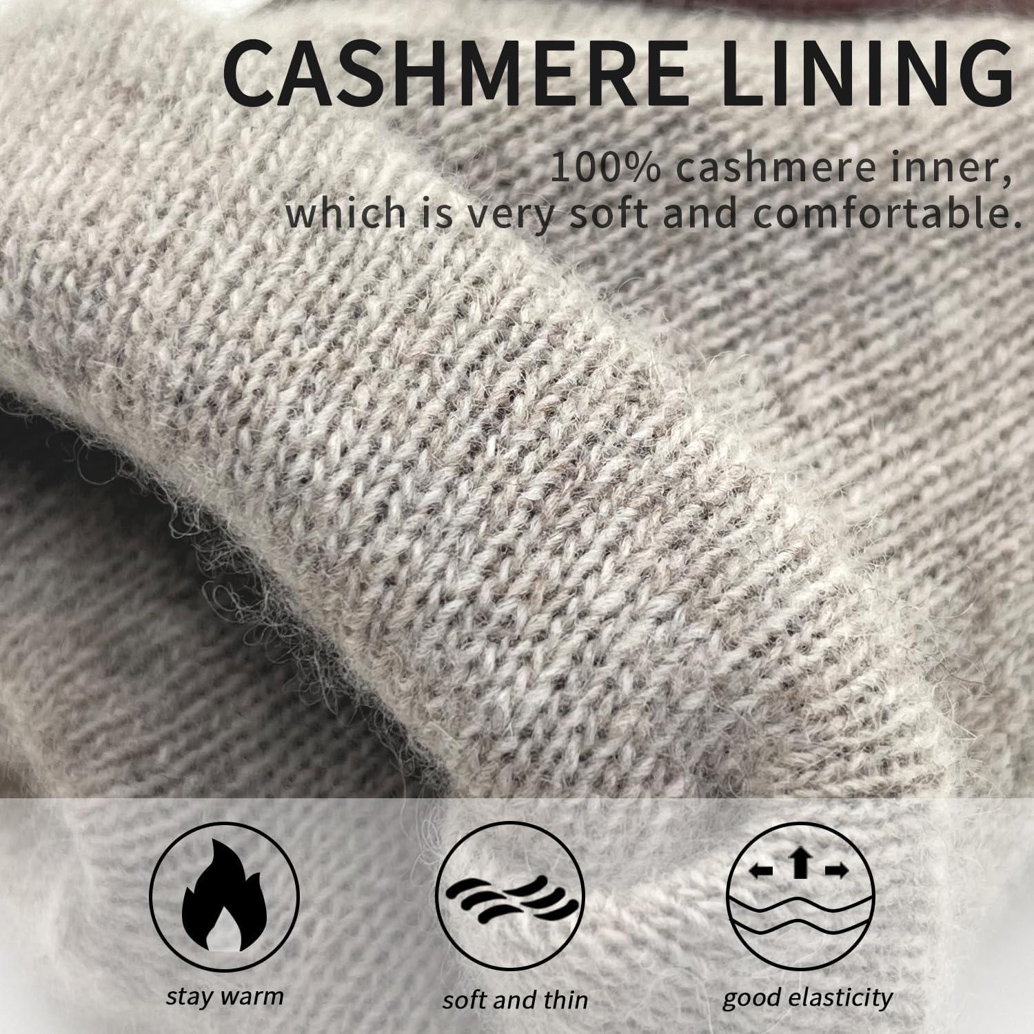 Guantes de Cuero ZLUXURQ para Hombre - Forro de Cachemira