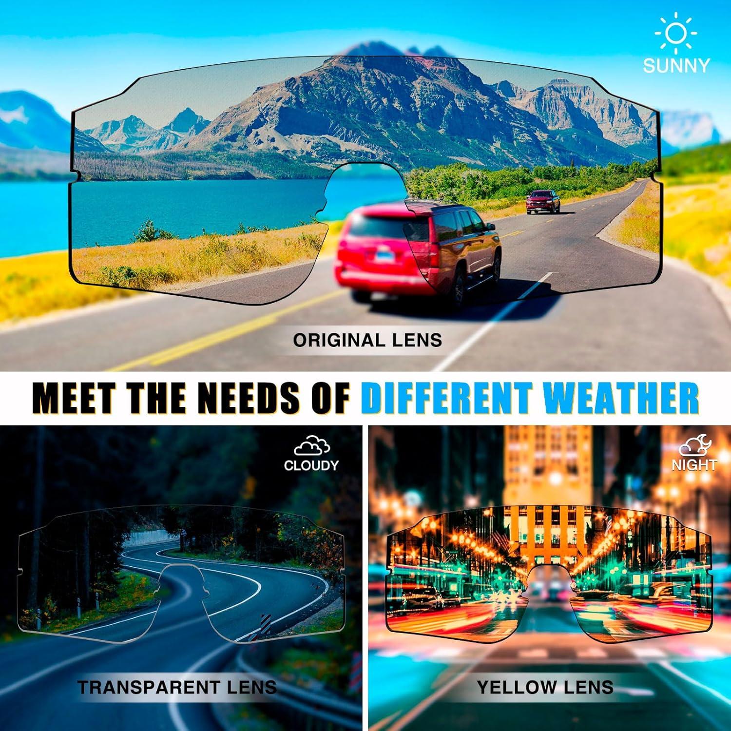 Gafas de sol FMY deportivas con 3 lentes UV400 para ciclismo