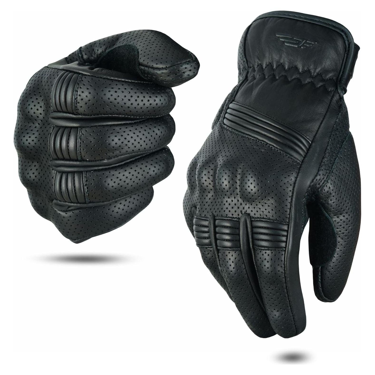 Guantes de Motocicleta JAUNTY Perforados Táctiles Negros
