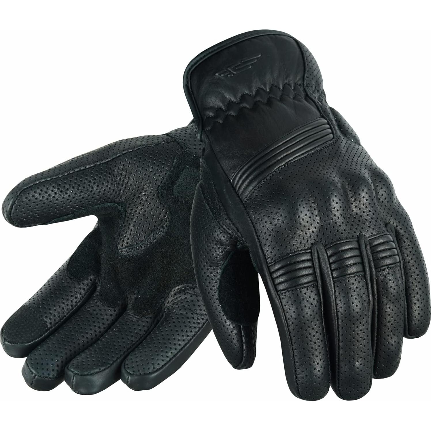 Guantes de Motocicleta JAUNTY Perforados Táctiles Negros