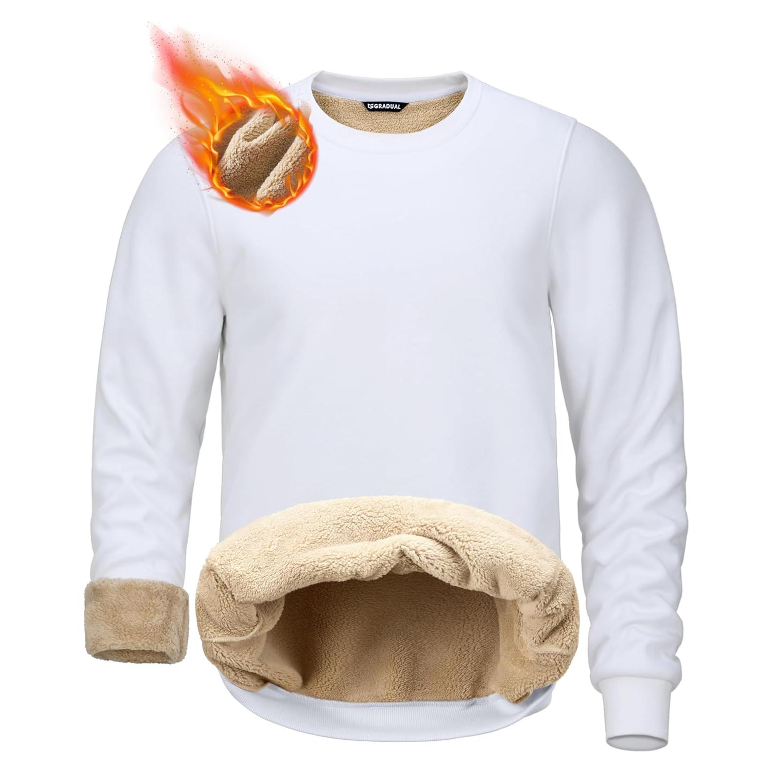 Sudadera G Gradual Forrada de Sherpa para Hombre Mediana Blanca