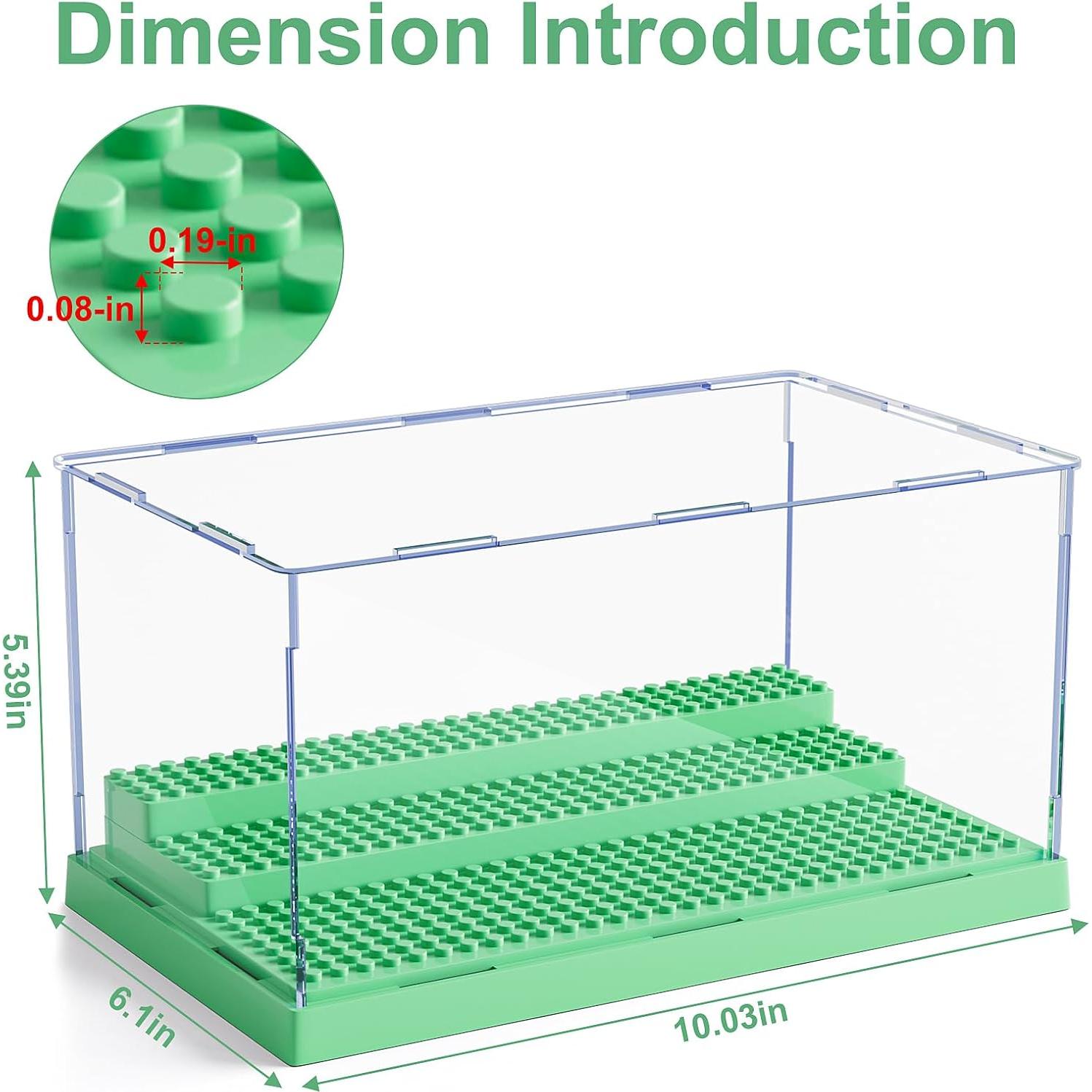 Caja de Exhibición Mlikero para Minifiguras Verde 25,4x15,5cm