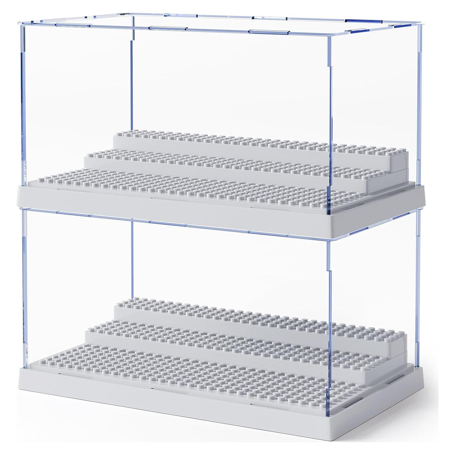 Caja de Exhibición Mlikero 2 Pack para Minifiguras Gris