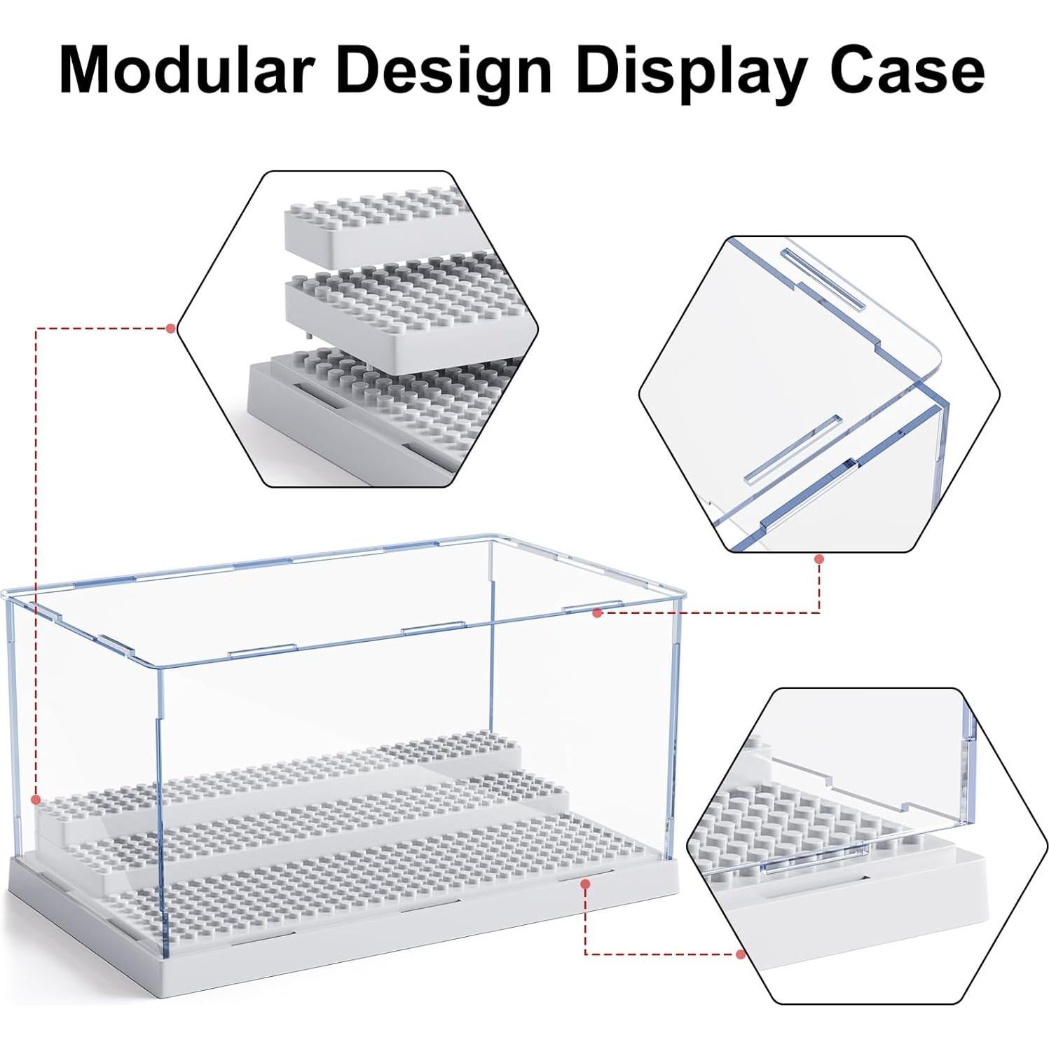 Caja de Exhibición Mlikero 2 Pack para Minifiguras Gris