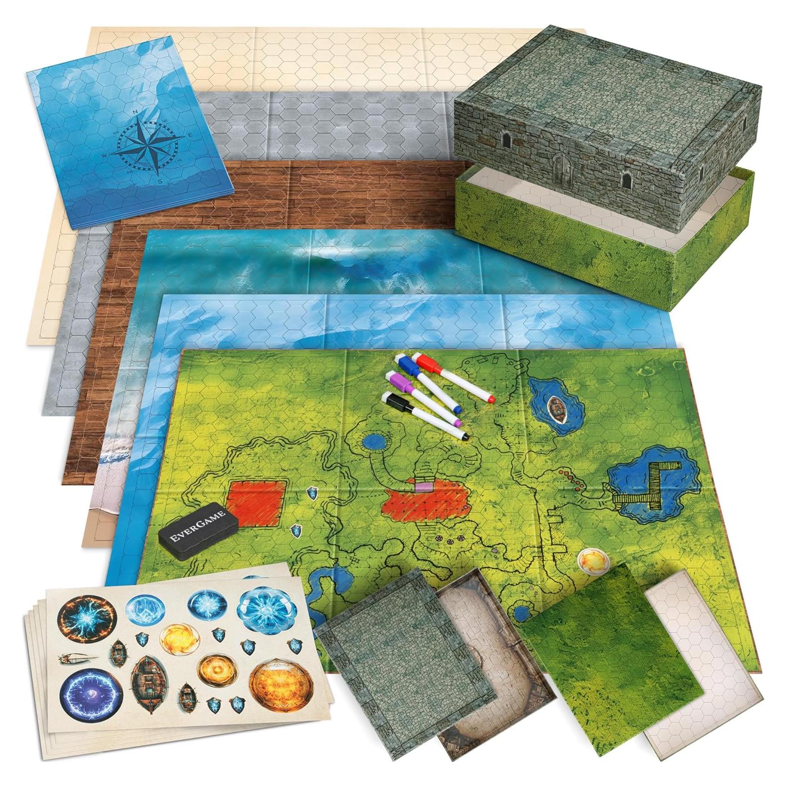 10 Tapetes de Juego DND EverGame 22x26 cm + 140 Stickers