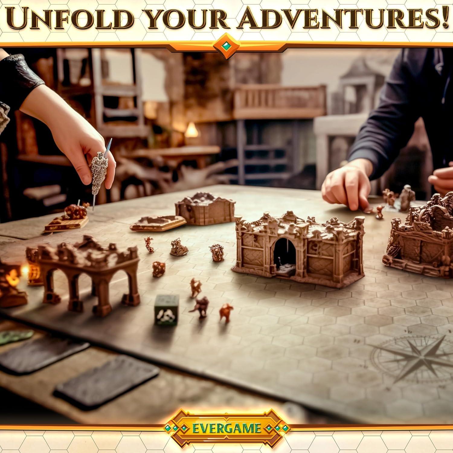 10 Tapetes de Juego DND EverGame 22x26 cm + 140 Stickers