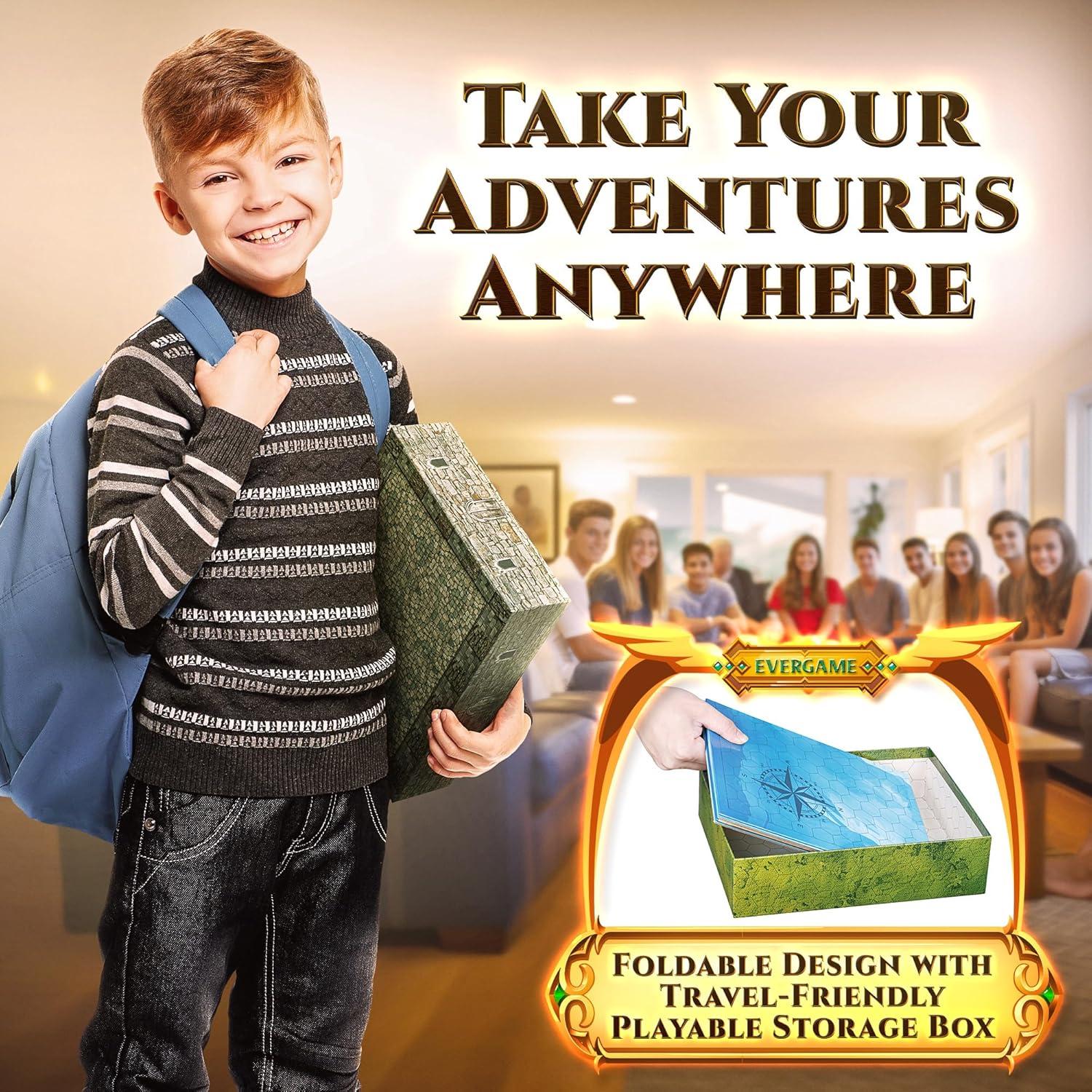 10 Tapetes de Juego DND EverGame 22x26 cm + 140 Stickers