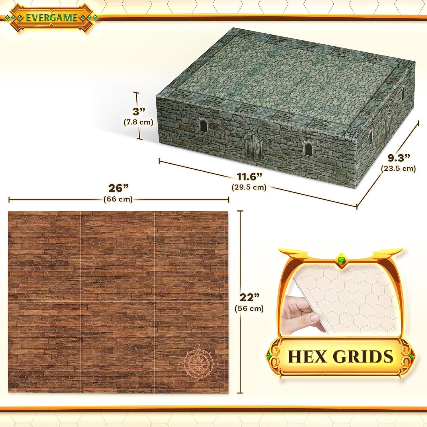 10 Tapetes de Juego DND EverGame 22x26 cm + 140 Stickers