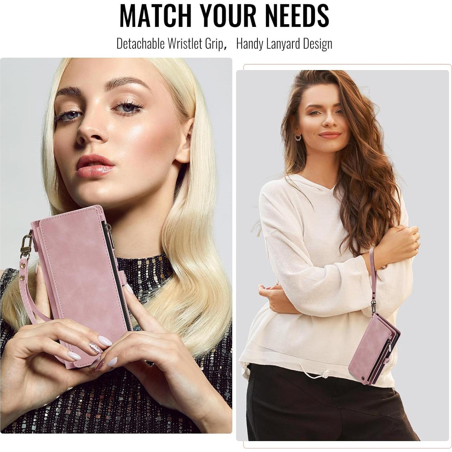 Funda Cartera Defencase para iPhone 14 con Bloqueo RFID Rosa