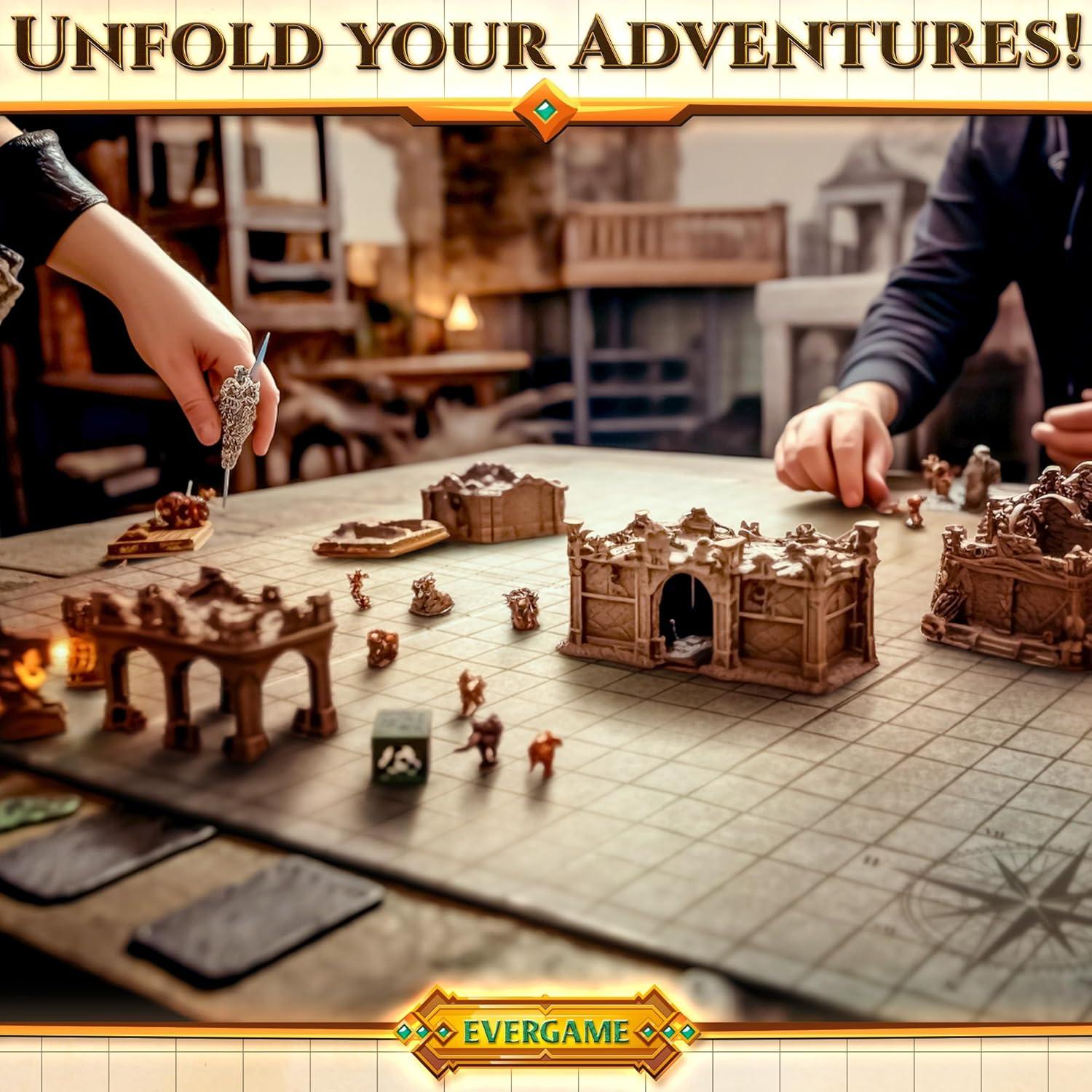 10 Tapetes de Juego DND EverGame 22x26 cm + 140 Stickers