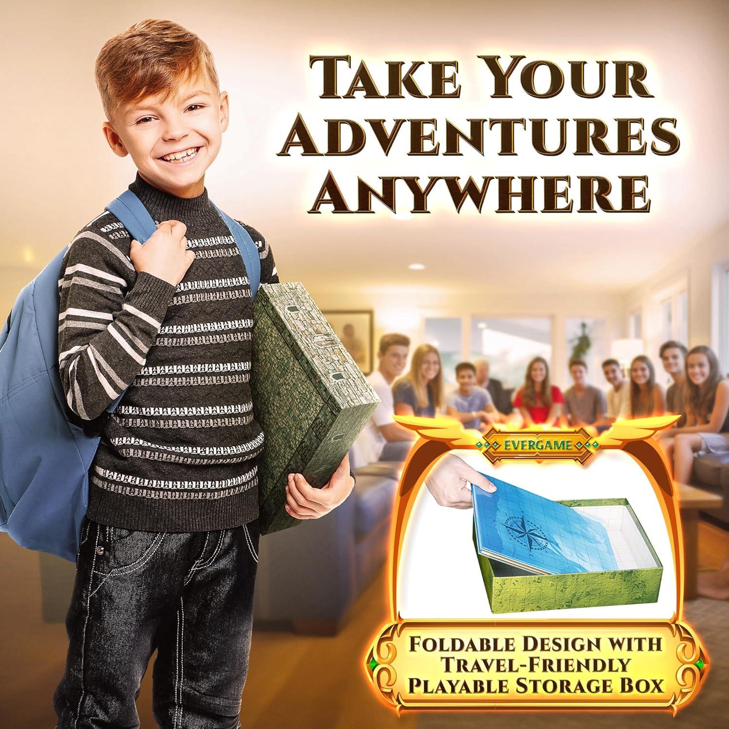 10 Tapetes de Juego DND EverGame 22x26 cm + 140 Stickers