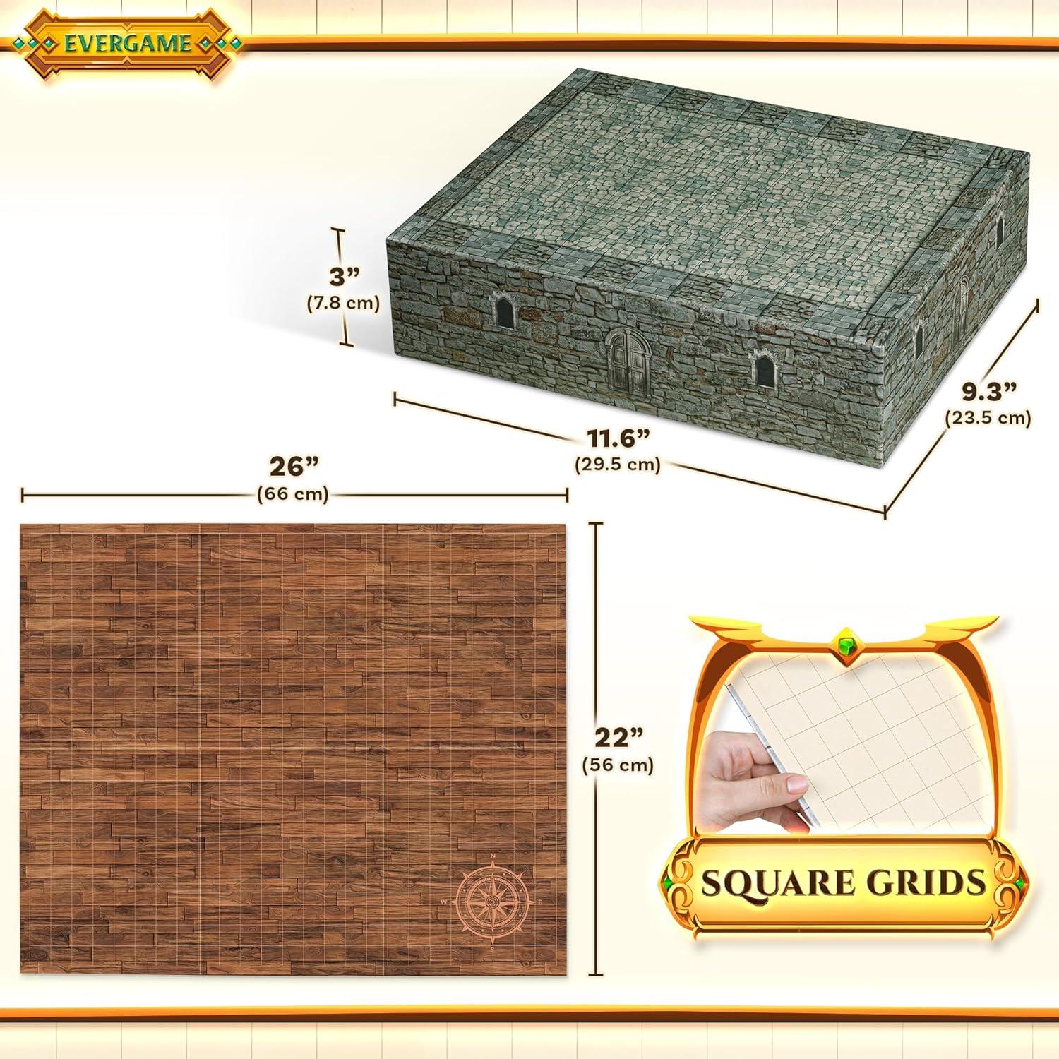 10 Tapetes de Juego DND EverGame 22x26 cm + 140 Stickers