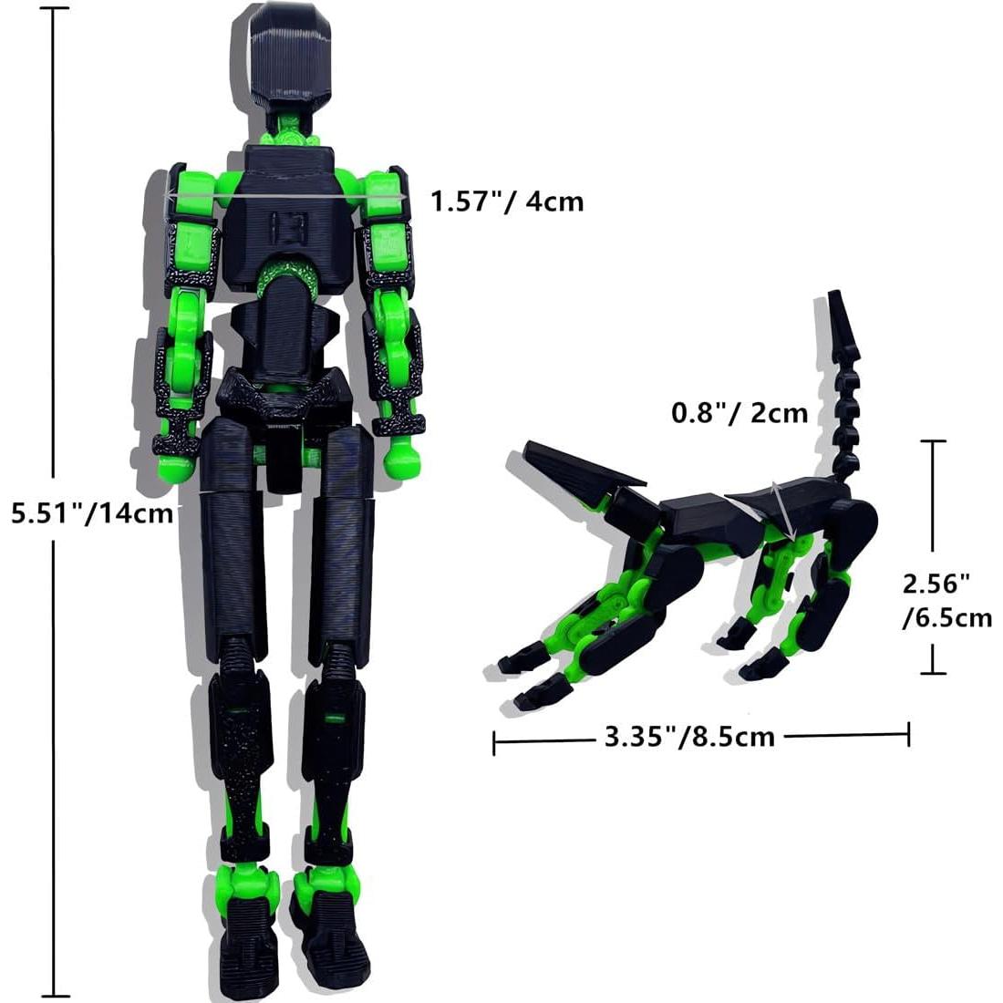Figura de Acción T13 SOOZAFONE Robot 3D Movible Negro Verde