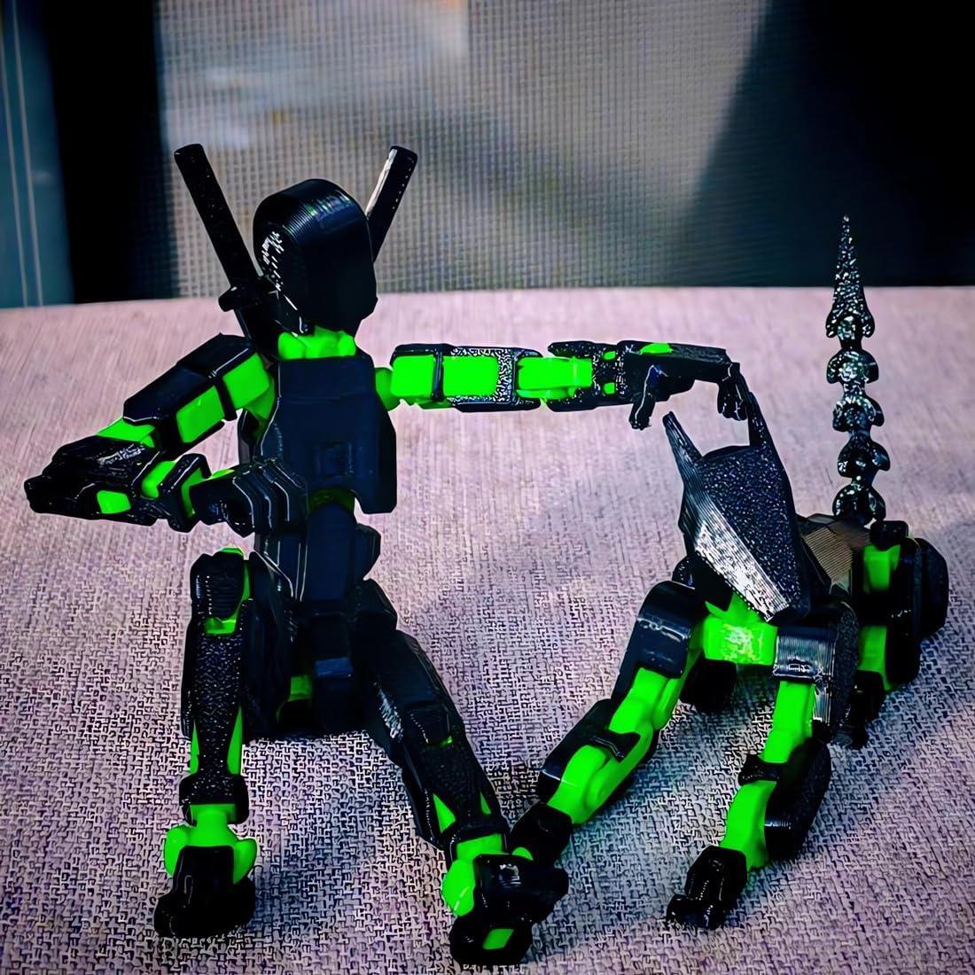 Figura de Acción T13 SOOZAFONE Robot 3D Movible Negro Verde
