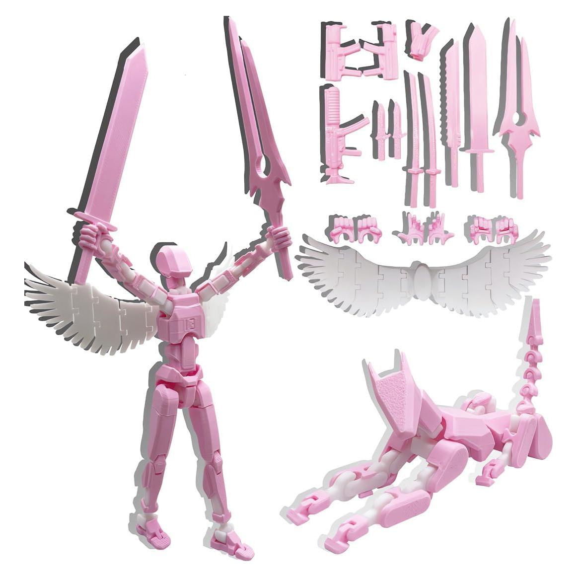 Figura de Acción T13 Rosa Blanca + Perro - Juguete 3D Articulado