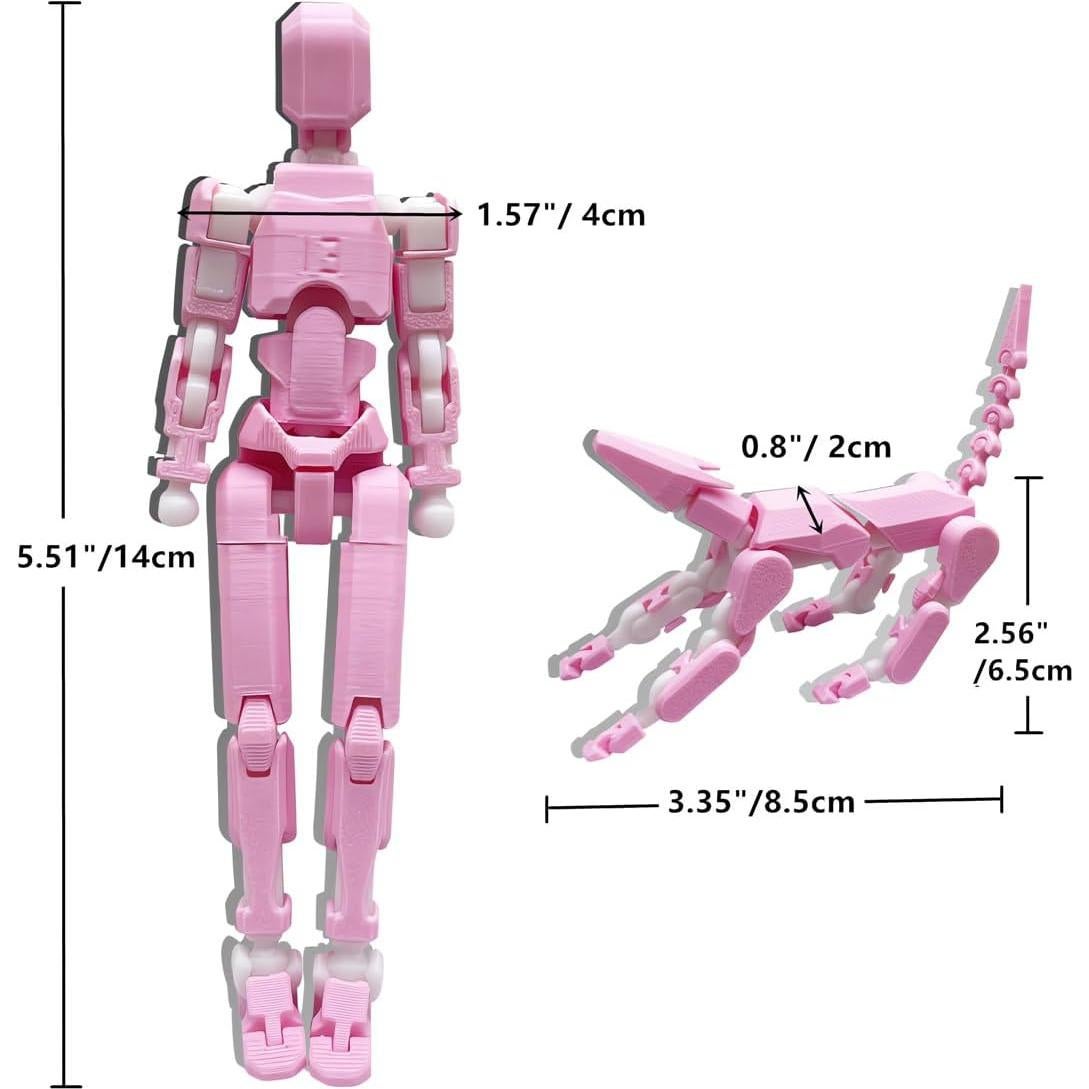 Figura de Acción T13 Rosa Blanca + Perro - Juguete 3D Articulado