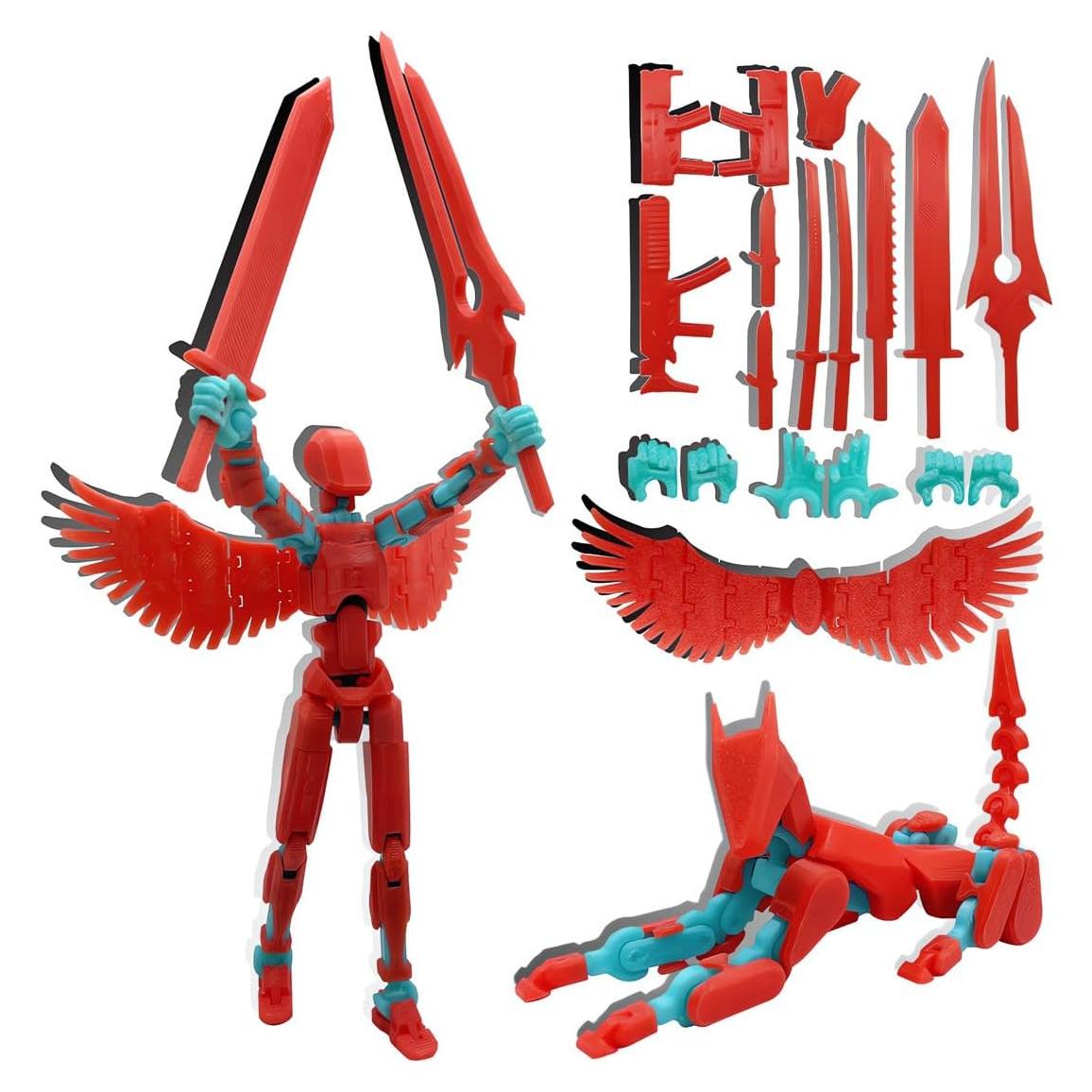 Figura de Acción T13 SOOZAFONE Robot 3D Movible Rojo Azul