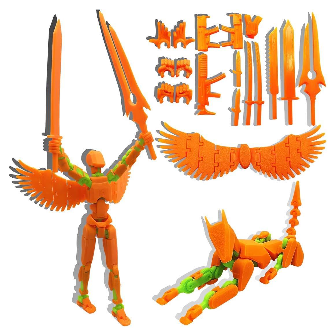 Figura de Acción T13 SOOZAFONE Robot 3D Naranja Verde + Perro