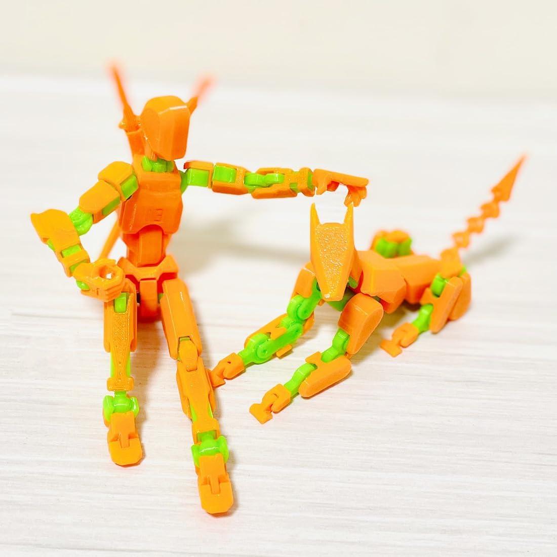 Figura de Acción T13 SOOZAFONE Robot 3D Naranja Verde + Perro