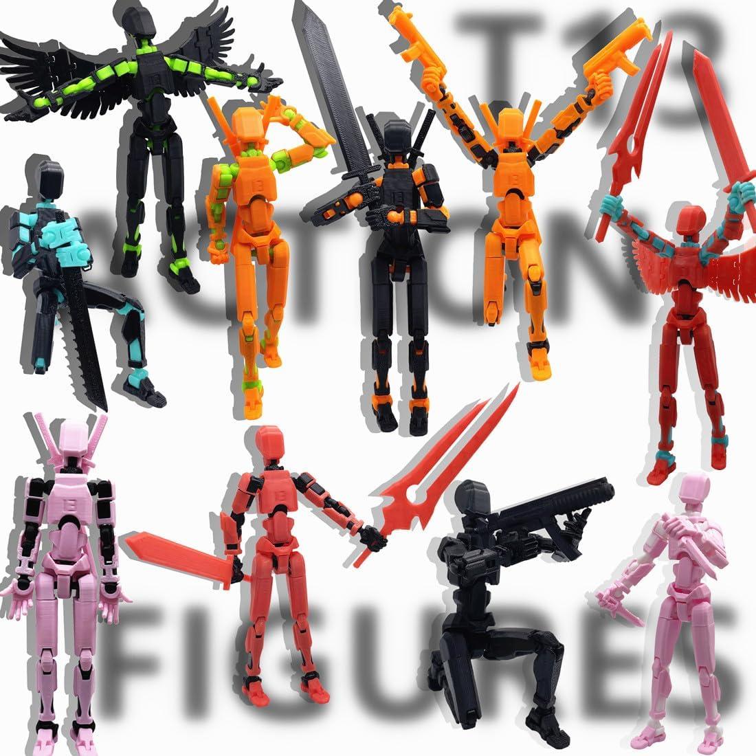 Figura de Acción T13 SOOZAFONE Robot 3D Naranja Verde + Perro