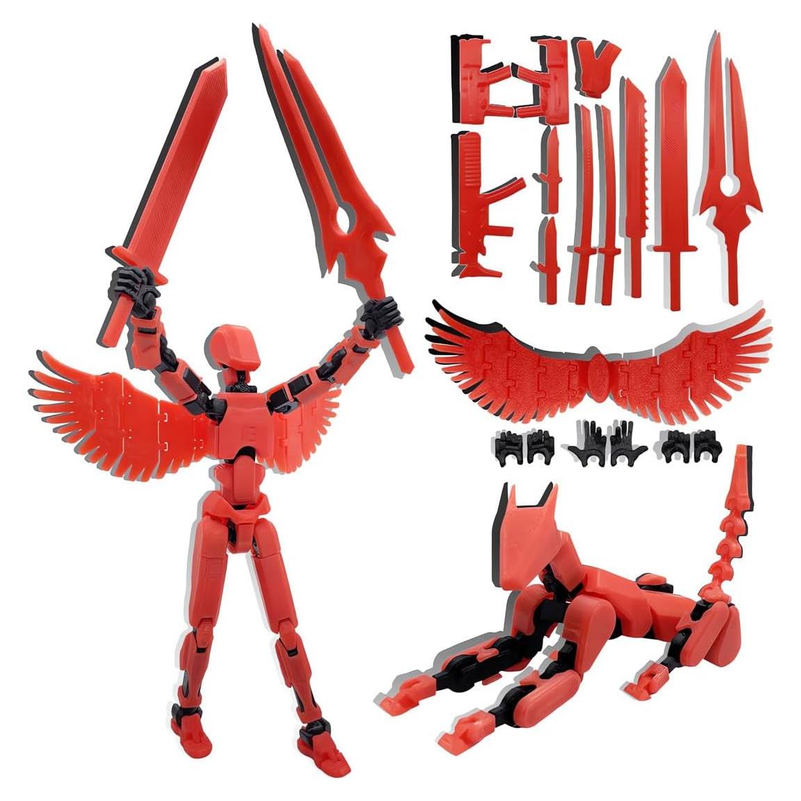 Figura de Acción T13 Robot Titan 3D Articulada Roja Negra