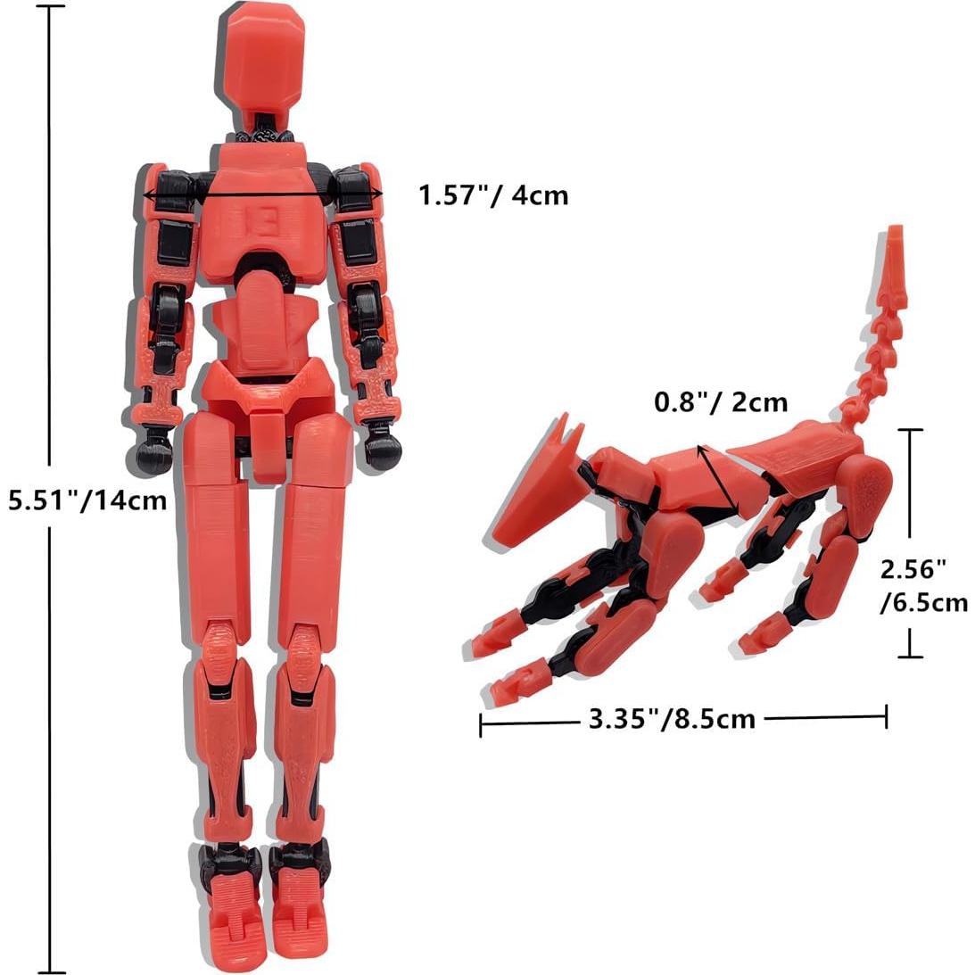 Figura de Acción T13 Robot Titan 3D Articulada Roja Negra