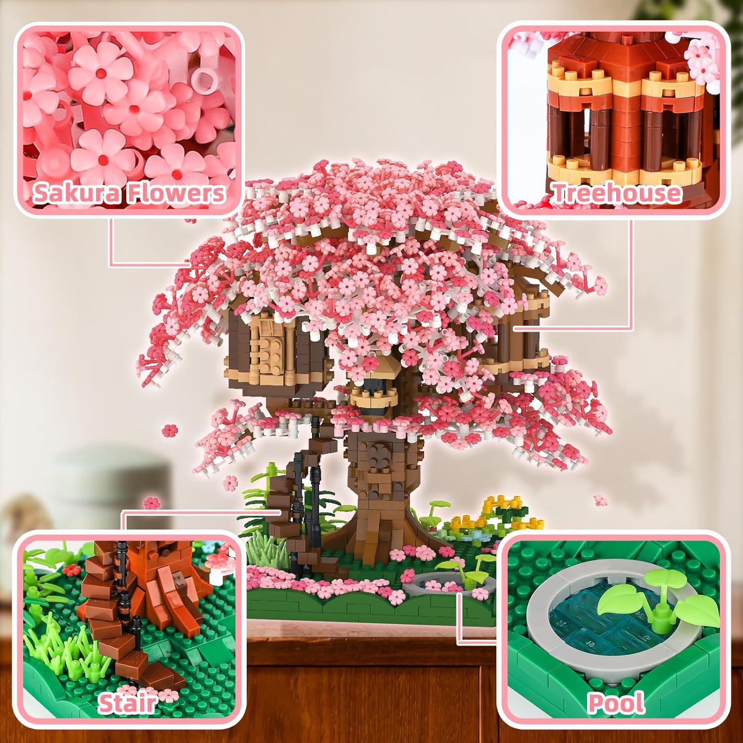 Conjunto Mini de Construcción Casa Árbol Sakura 2028 Piezas