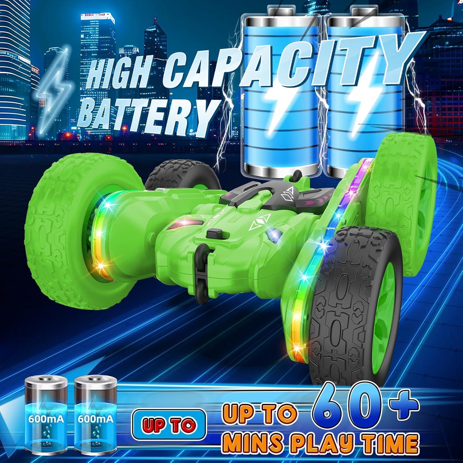 Coche RC Jimdella Acrobacias 360° LED Verde para Niños