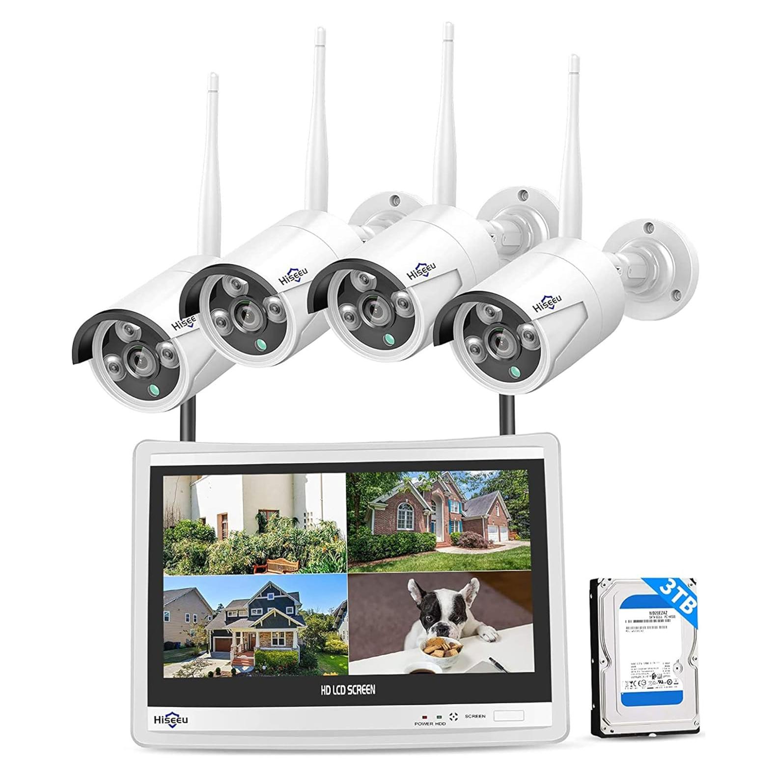 Sistema de Seguridad Hiseeu 16CH 5MP WiFi 24/7 con NVR 3TB