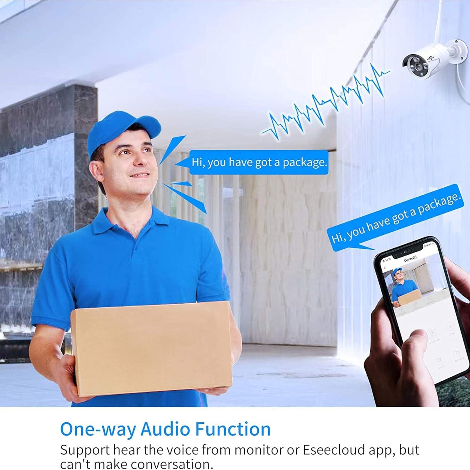 Sistema de Seguridad Hiseeu 16CH 5MP WiFi 24/7 con NVR 3TB