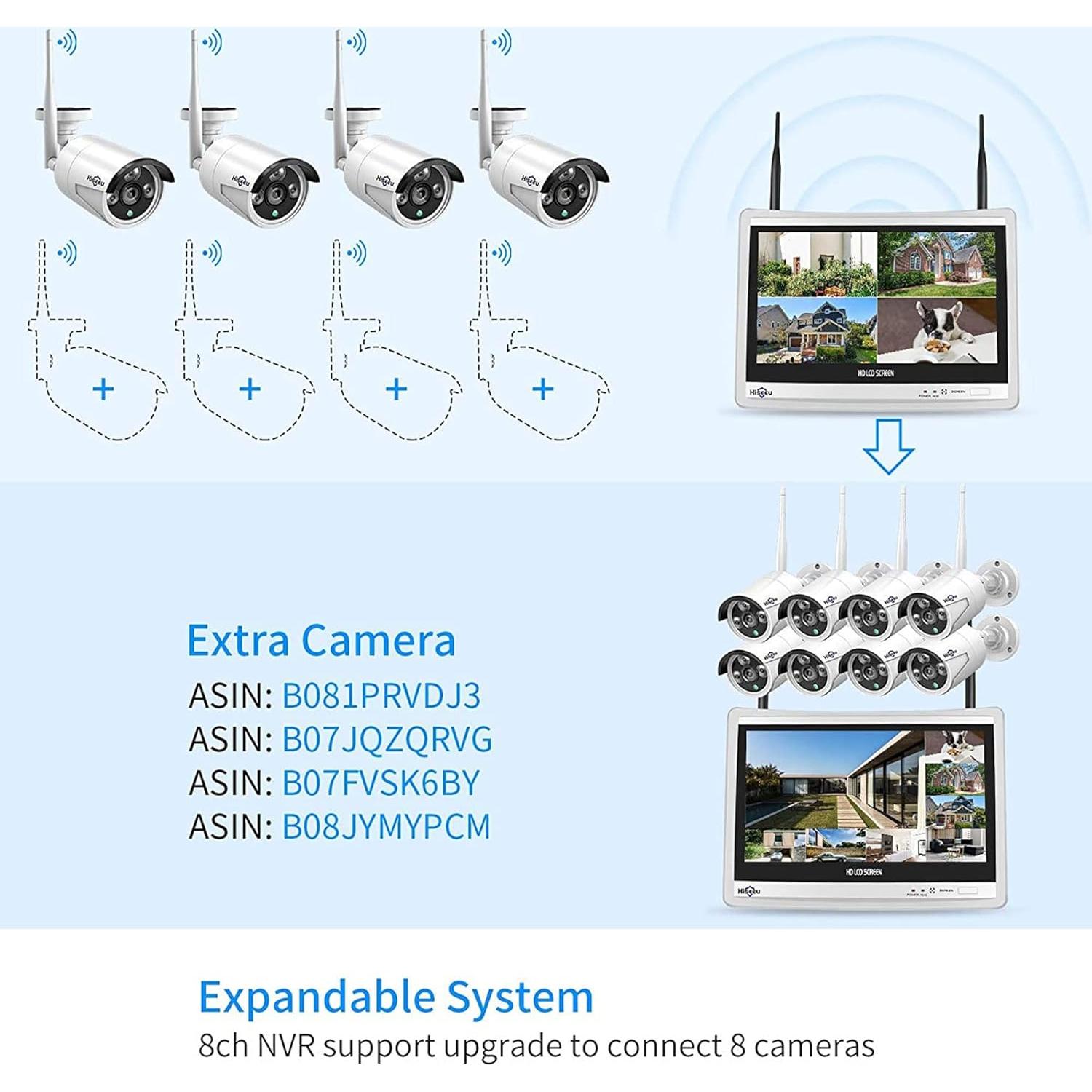 Sistema de Seguridad Hiseeu 16CH 5MP WiFi 24/7 con NVR 3TB