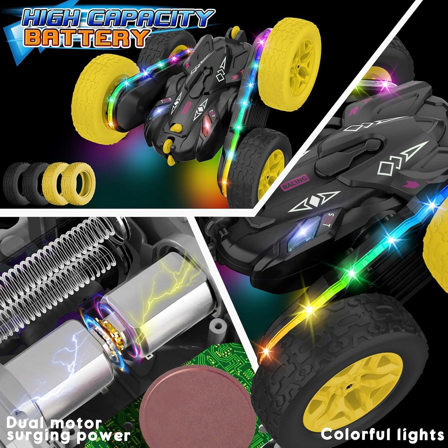 Coche RC Acrobático Jimdella con Luces LED y Doble Batería